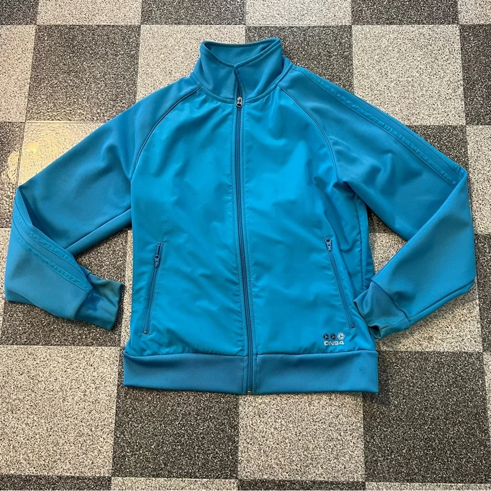 Old Navy Teal Blue Full-Zip Kids Jacket- M